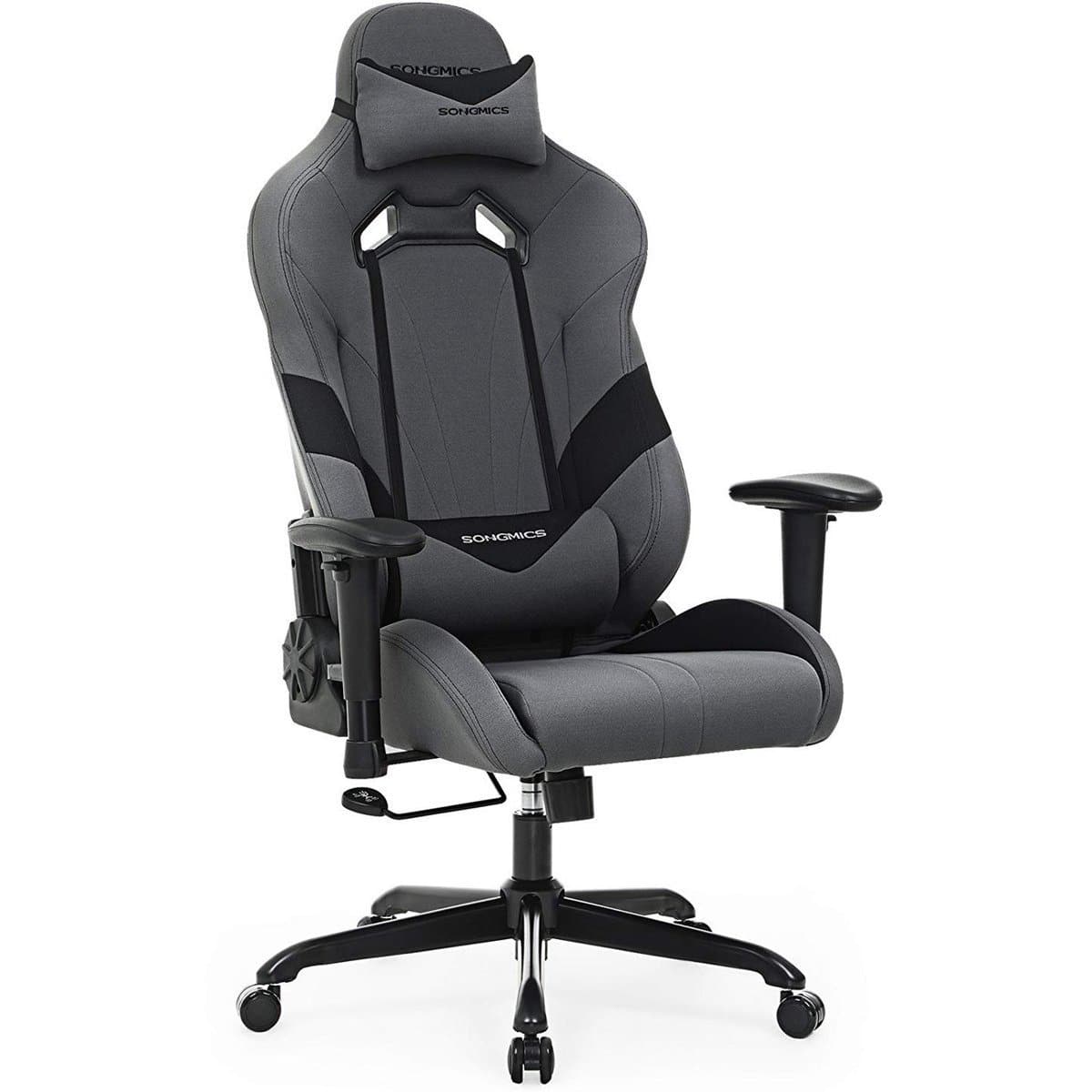 Nancy's Loyola Gaming Chair - Office Chair - Adjustable - Ergonomic - Headrest - Gray / Black