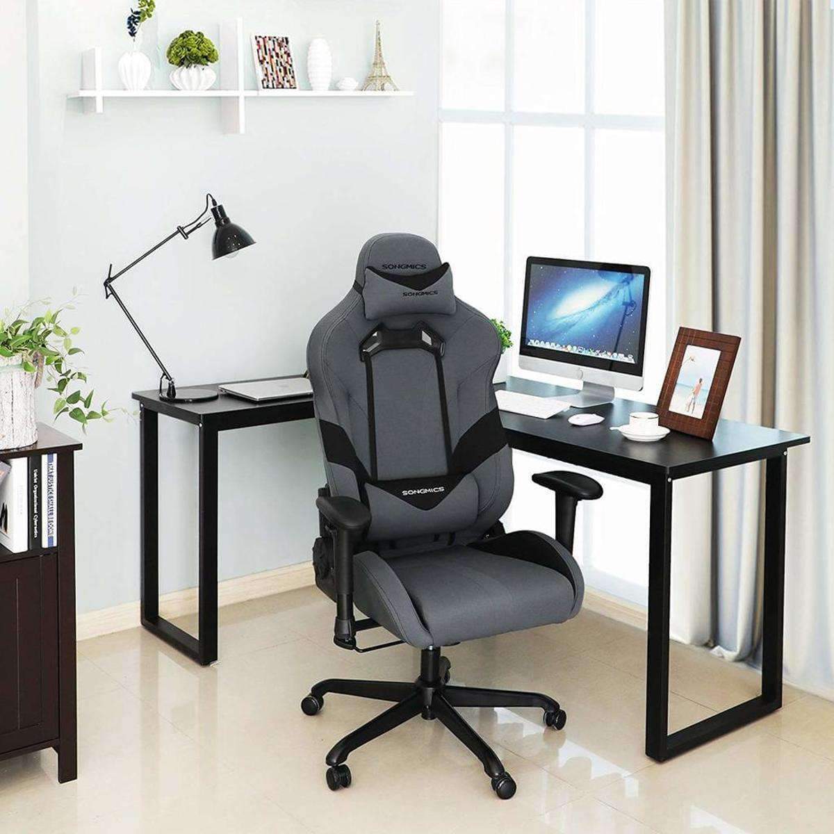 Nancy's Loyola Gaming Chair - Office Chair - Adjustable - Ergonomic - Headrest - Gray / Black