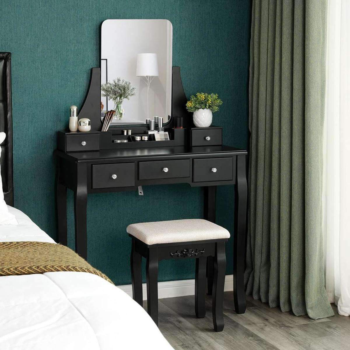 Nancy's Toluca Lake Kaptafel Met Spiegel - Make up Tafel Voor Vrouwen - Kaptafels