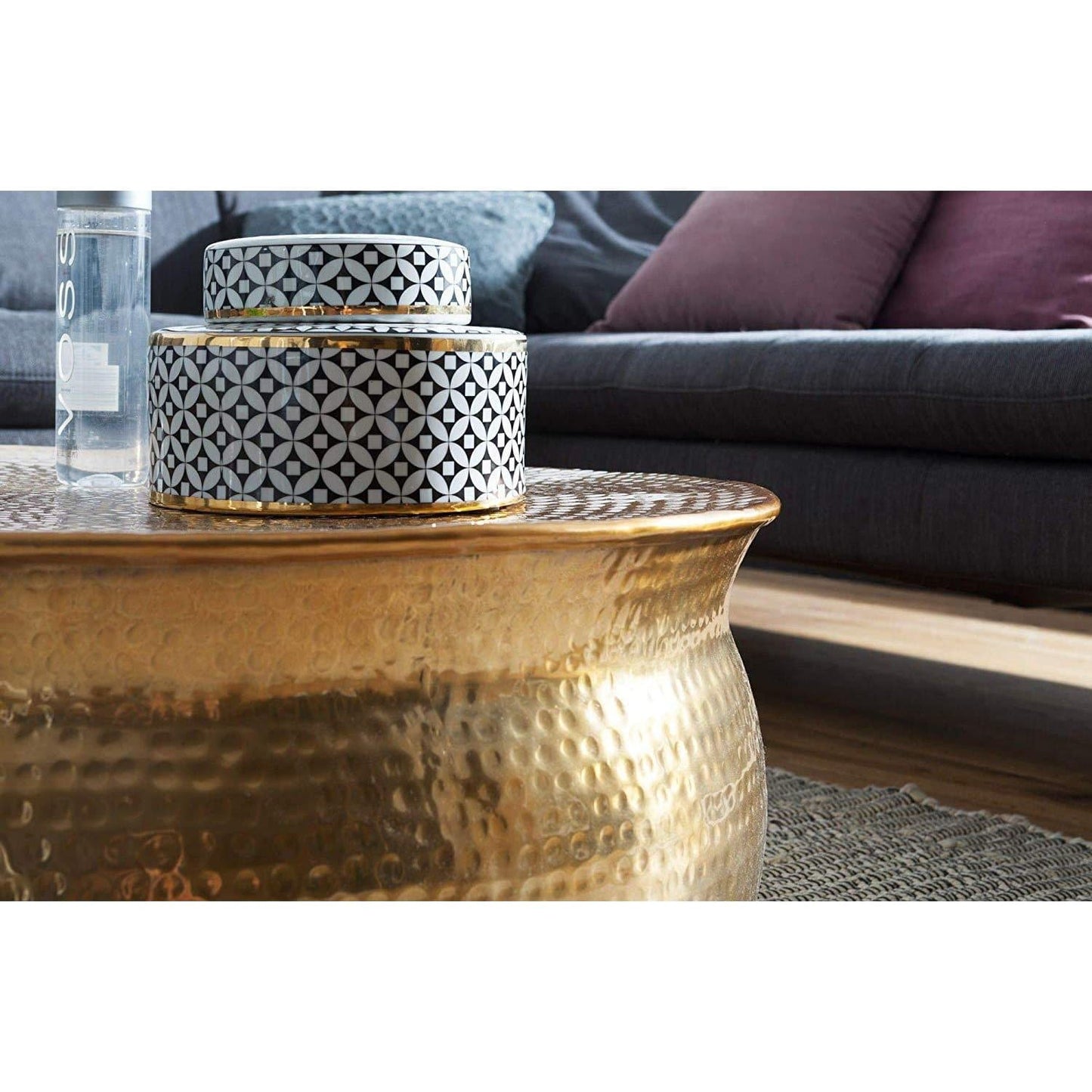 Nancy's Salontafel - Aluminium Bijzettafel - 75 x 31 x 75cm