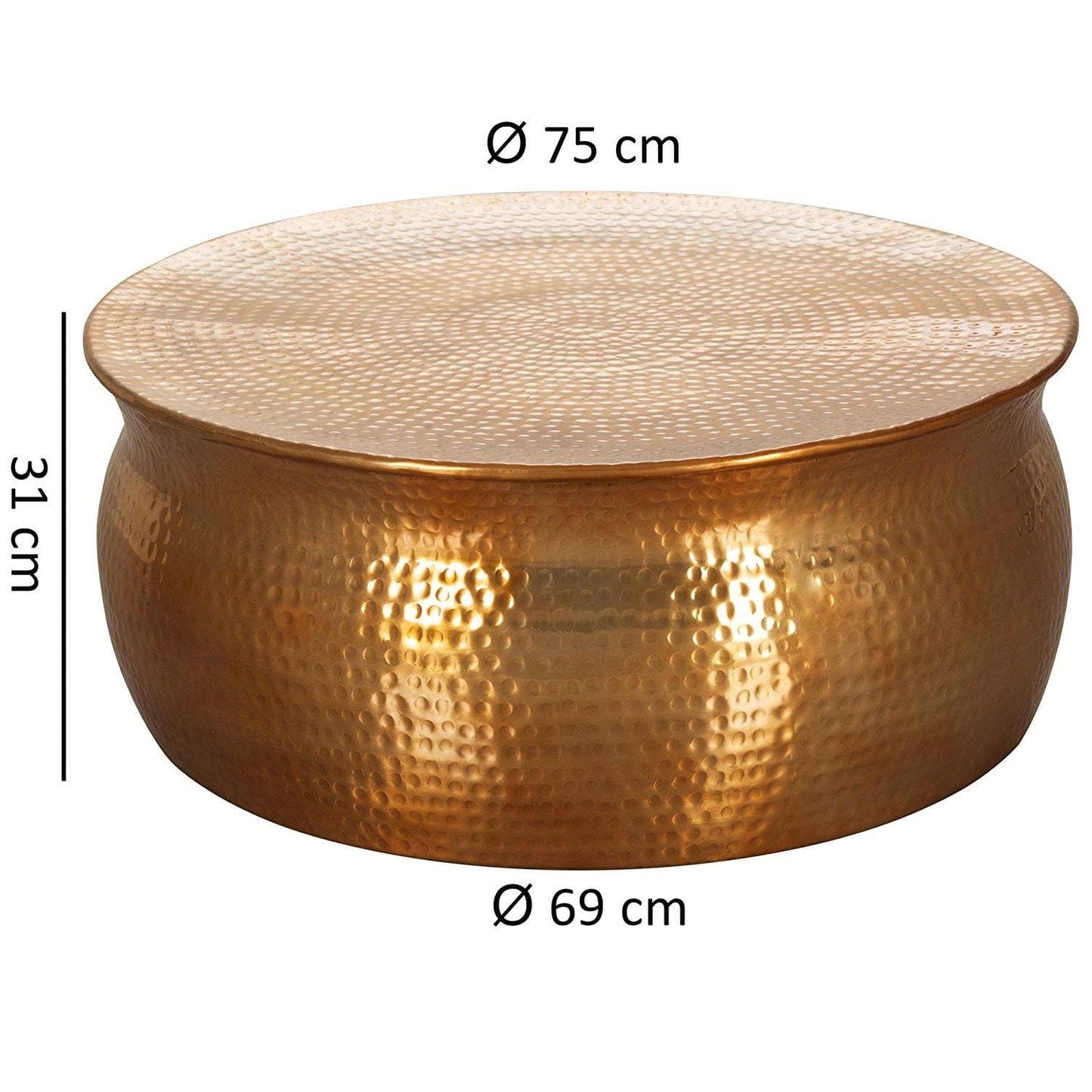 Nancy's Salontafel - Aluminium Bijzettafel - 75 x 31 x 75cm