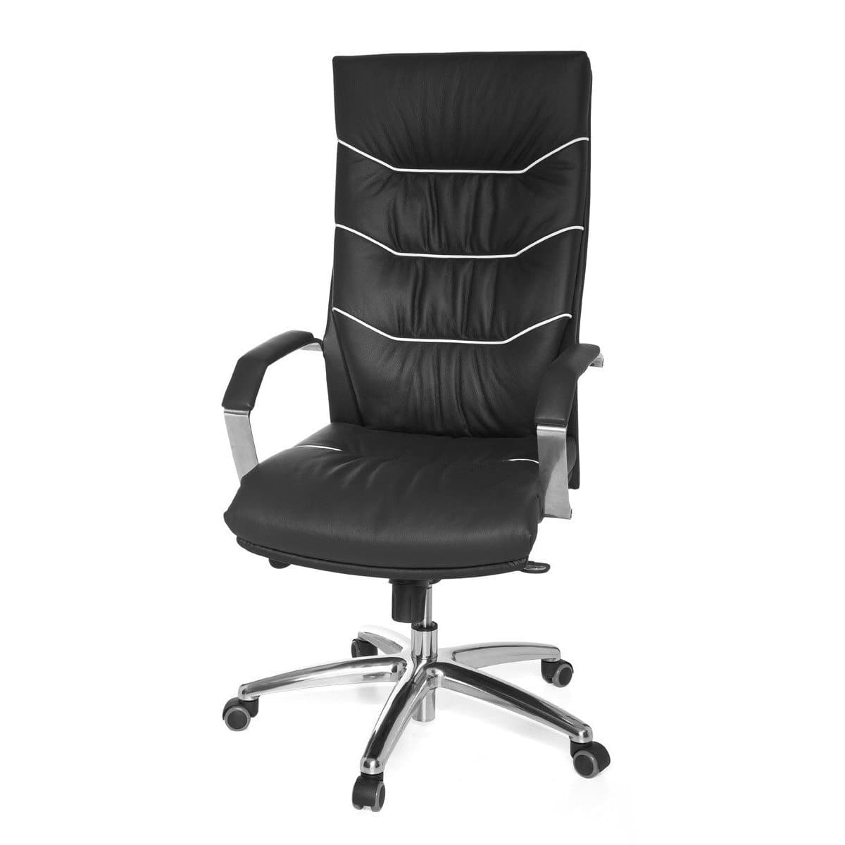 Nancy's Olinville Bureaustoel - Directiestoel - Ergonomisch - Draaibaar - Zwart - Leer