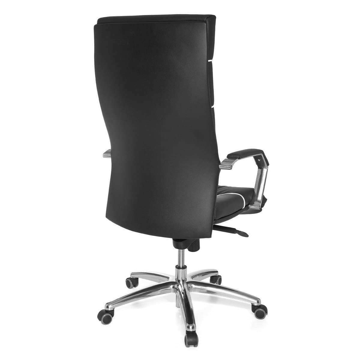 Nancy's Olinville Bureaustoel - Directiestoel - Ergonomisch - Draaibaar - Zwart - Leer