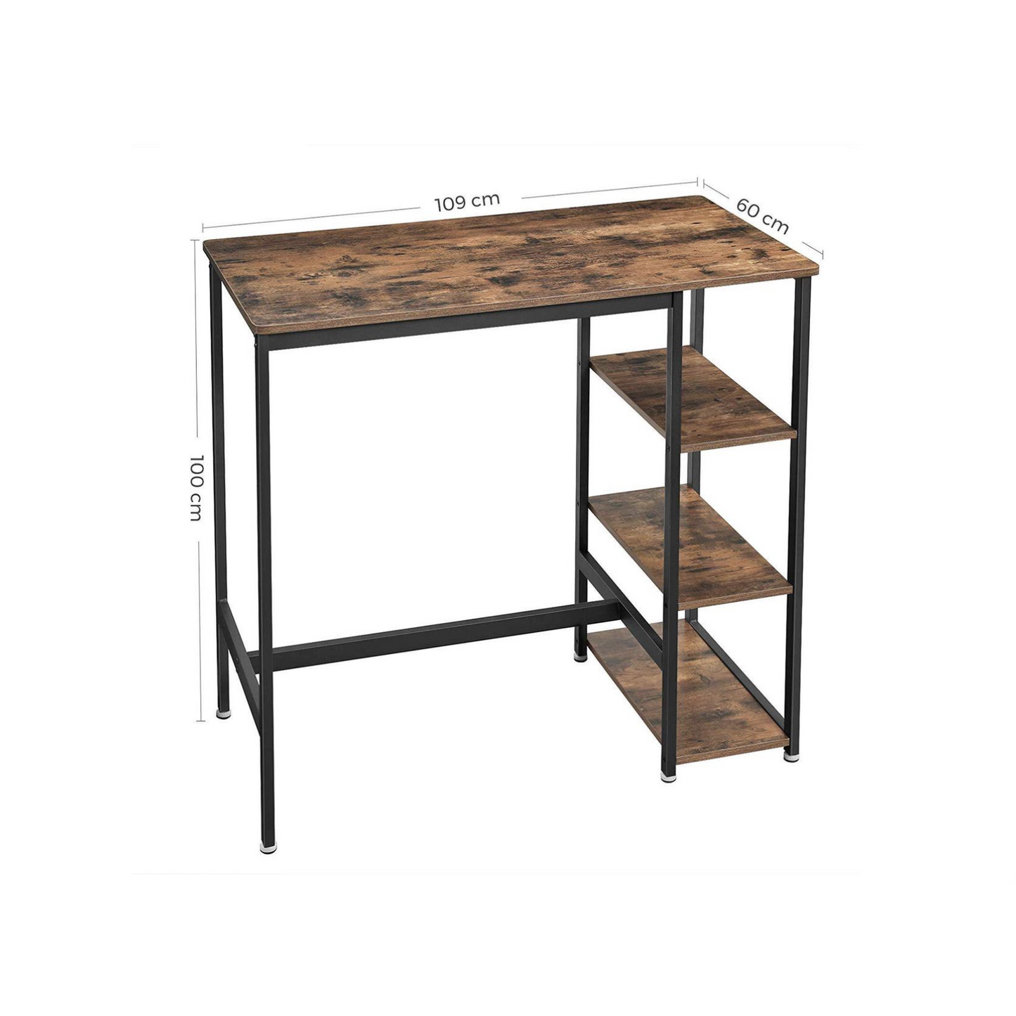 Nancy's Bartafel Haines - Bartafels Hout - 3 Planken - Bruin/Zwart - 109 x 60 x 100 cm