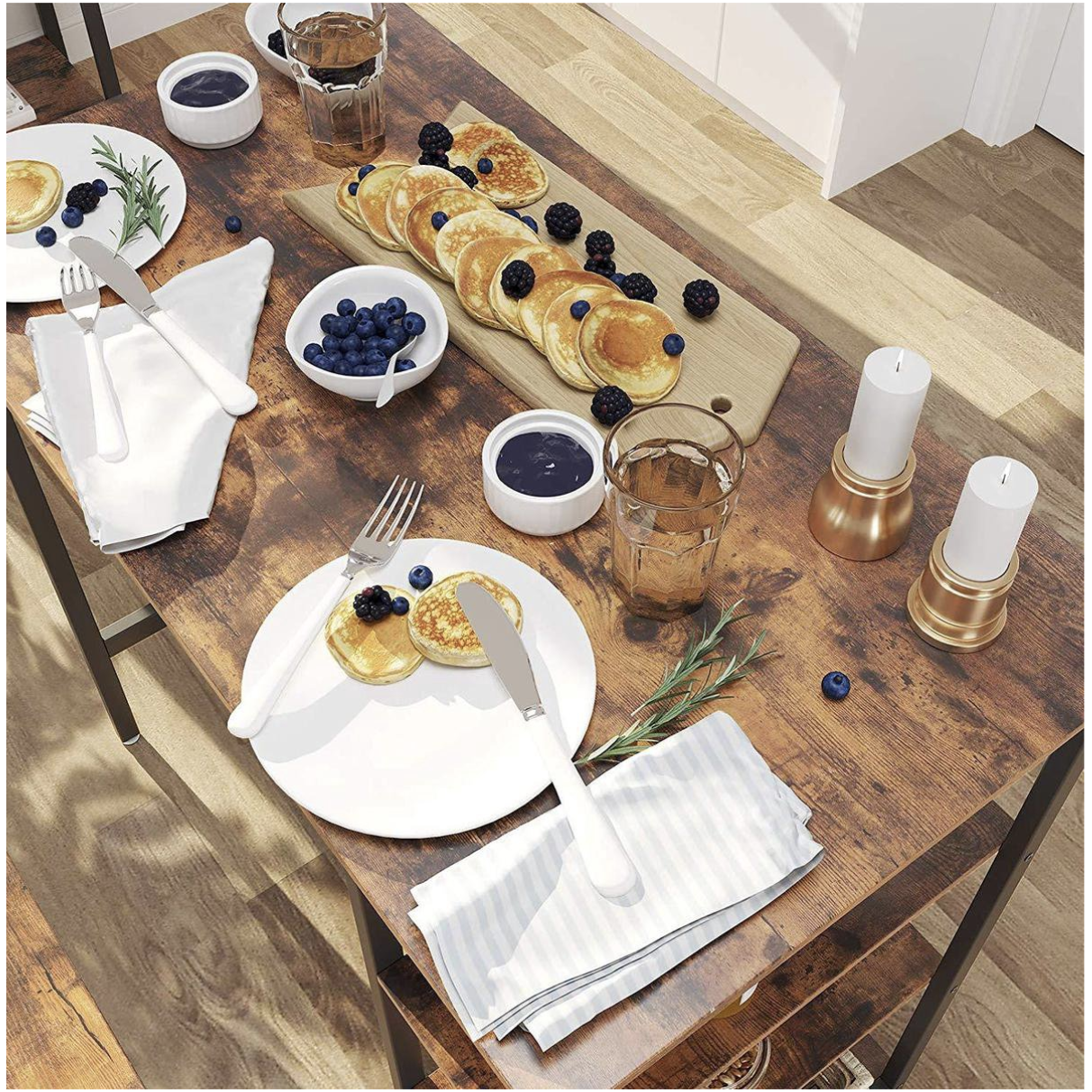 Nancy's Bartafel Haines - Bartafels Hout - 3 Planken - Bruin/Zwart - 109 x 60 x 100 cm