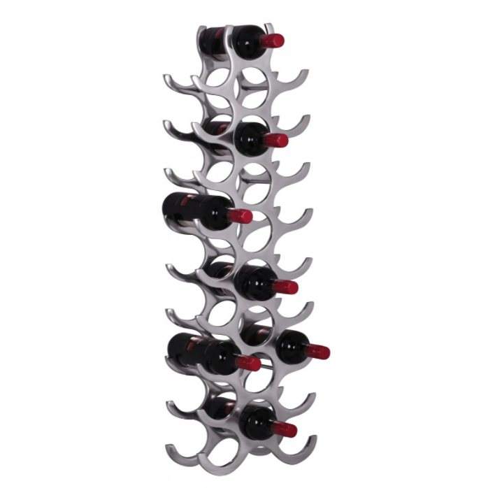 Casier à vin Nancy's Design - Casier à bouteilles - Pour 27 bouteilles - Aluminium - Argent - ± 30 x 15 x 100 cm
