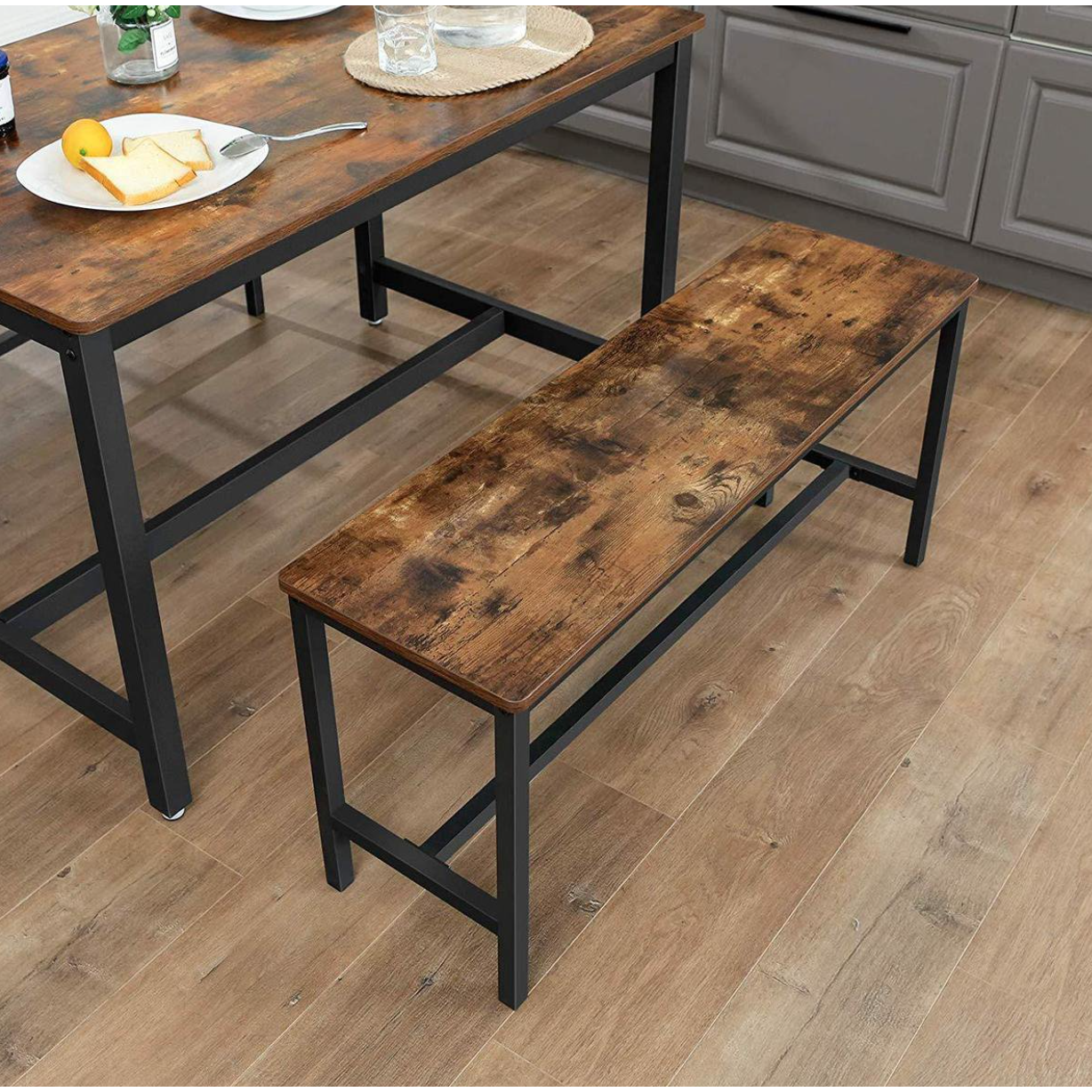 Nancy's Industriële Set van 2 Tafelbanken - Eetkamerbank - Vintage - ± 110 x 30 x 50 cm