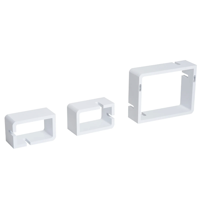 Nancy's Kearns Wandplank - Hangplank - Opbergruimte - Drie Vakken - MDF - Waterafstotend - Roze - Wit - 38 x 12 x 30 cm / 24 x 12 x 15 cm
