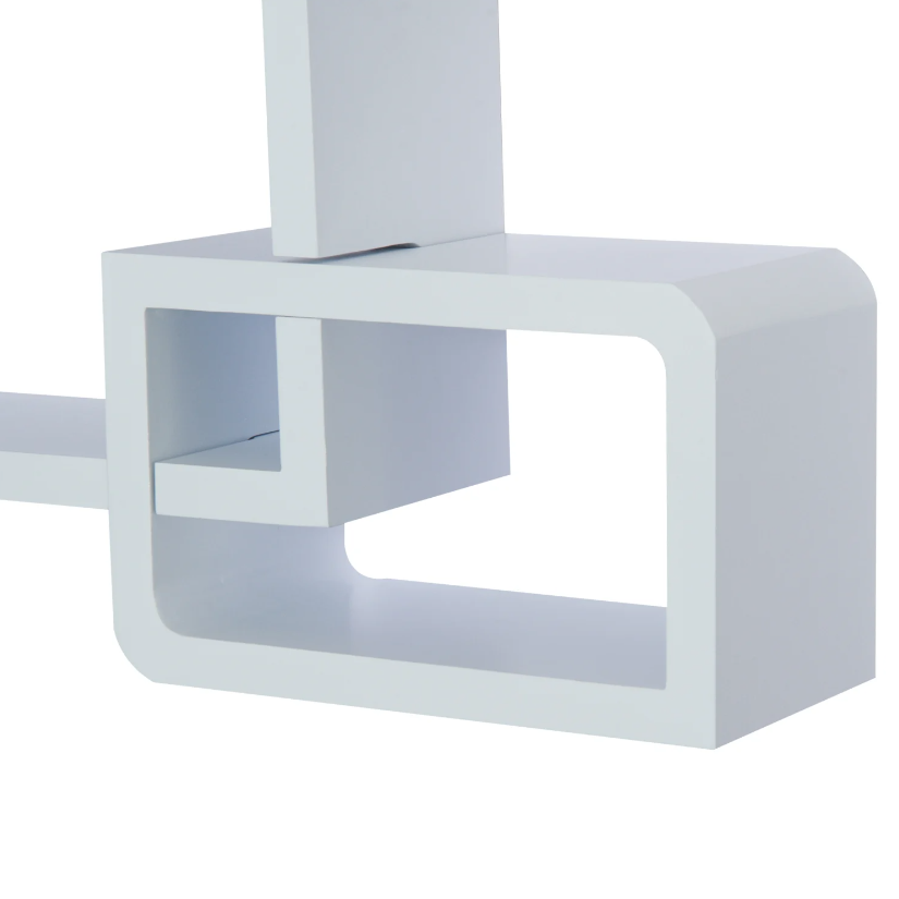 Nancy's Kearns Wandplank - Hangplank - Opbergruimte - Drie Vakken - MDF - Waterafstotend - Roze - Wit - 38 x 12 x 30 cm / 24 x 12 x 15 cm