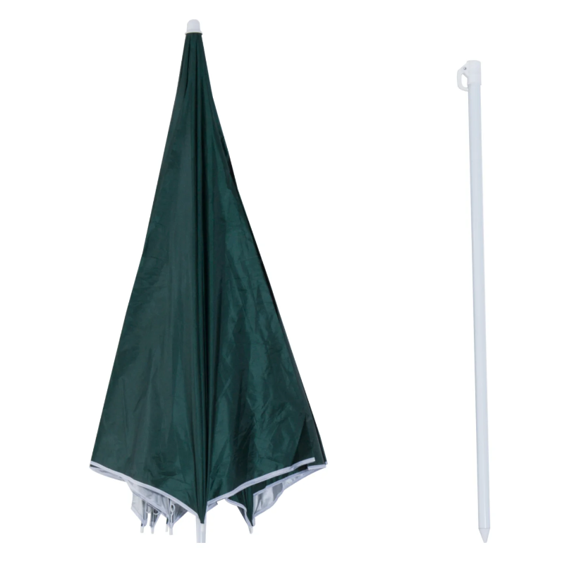 Nancy's Addison Parasol - Strandparasol - Zijwand - Groen - 2-Delig - Polyester - Waterafstotend - Afneembare Zijwand - Diameter 220 cm