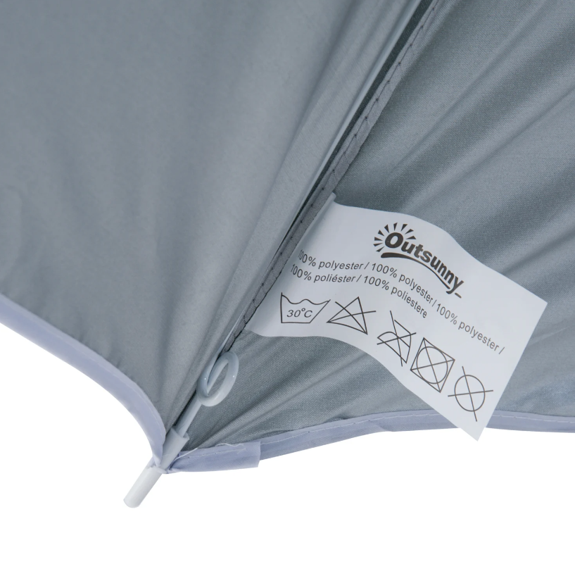 Nancy's Addison Parasol - Strandparasol - Zijwand - Groen - 2-Delig - Polyester - Waterafstotend - Afneembare Zijwand - Diameter 220 cm