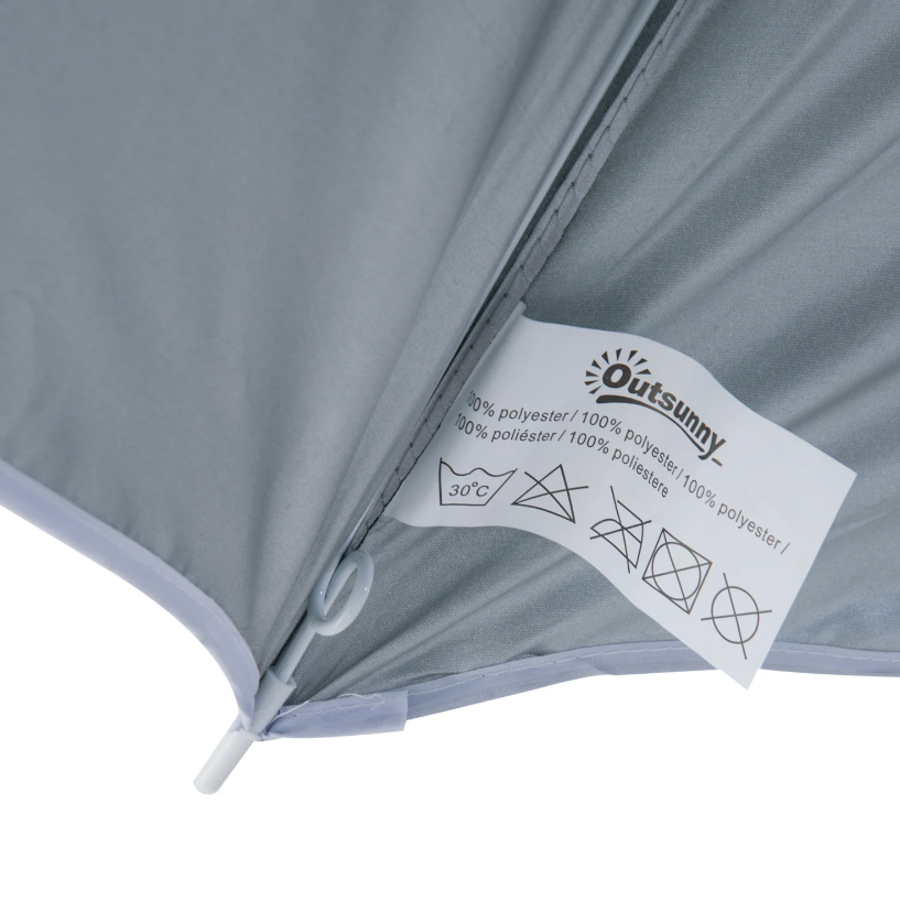 Nancy's Addison Parasol - Strandparasol - Zijwand - Groen - 2-Delig - Polyester - Waterafstotend - Afneembare Zijwand - Ø 220 cm