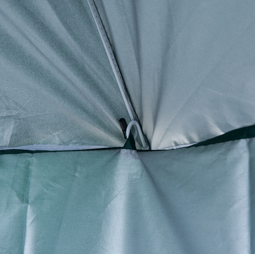 Nancy's Addison Parasol - Strandparasol - Zijwand - Groen - 2-Delig - Polyester - Waterafstotend - Afneembare Zijwand - Diameter 220 cm