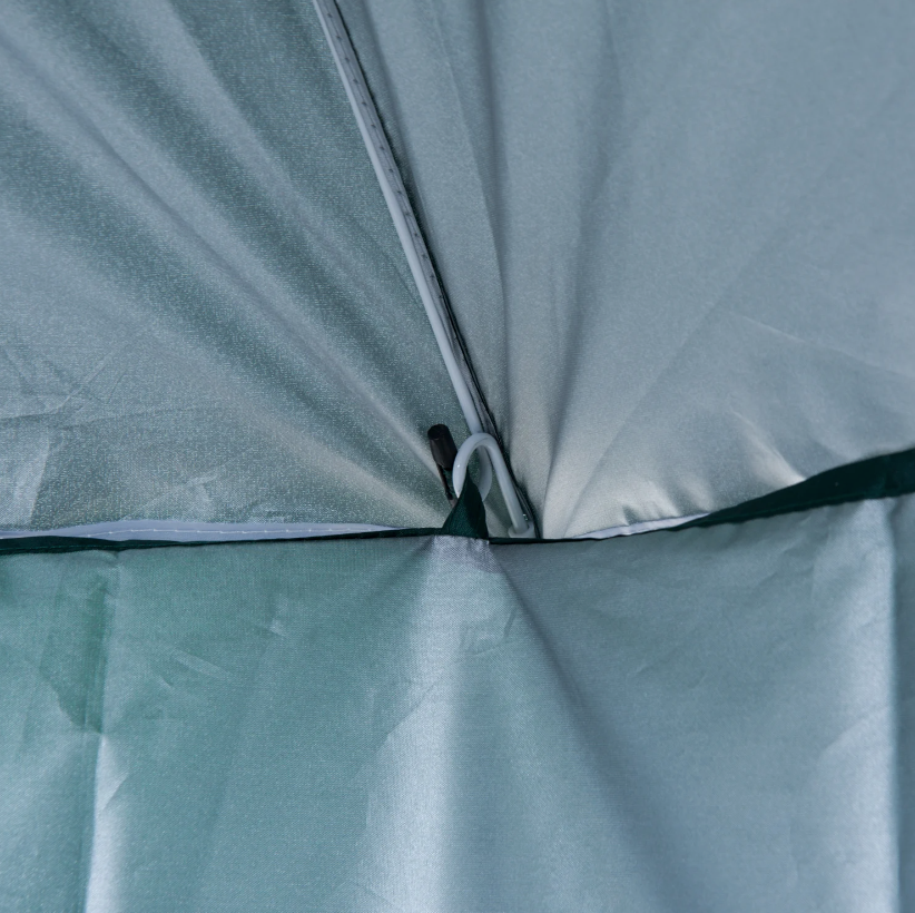 Nancy's Addison Parasol - Strandparasol - Zijwand - Groen - 2-Delig - Polyester - Waterafstotend - Afneembare Zijwand - Ø 220 cm