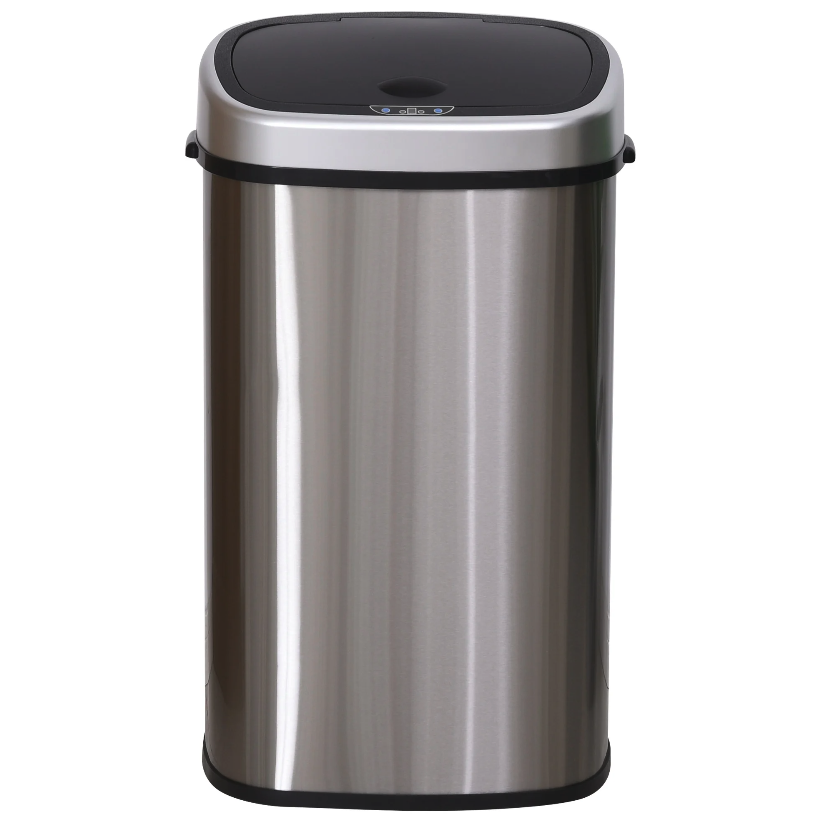 Nancy's Ridgecrest Prullenbak - Sensor Afvalbak - Afvalemmer - Zilver - 58 Liter