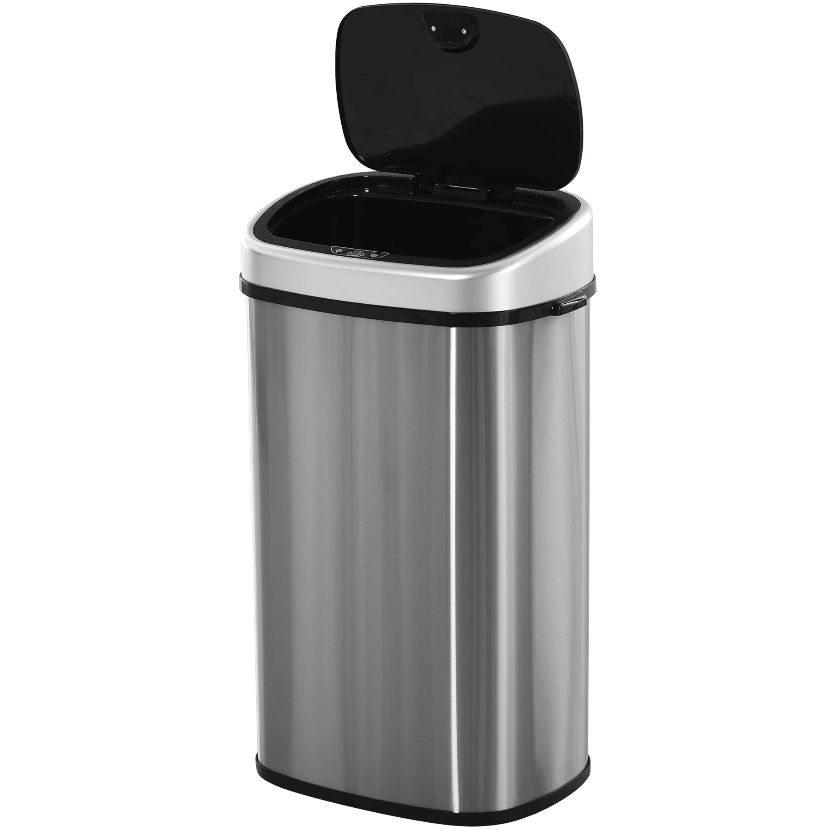 Nancy's Ridgecrest Prullenbak - Sensor Afvalbak - Afvalemmer - Zilver - 58 Liter