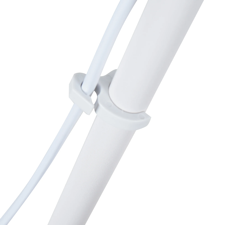 Nancy's Redan Vloerlamp - Sfeerverlichting - Driepoot - 40W - Scandinavisch - Wit - Stof - Metaal - 48 x 48 x 156 cm