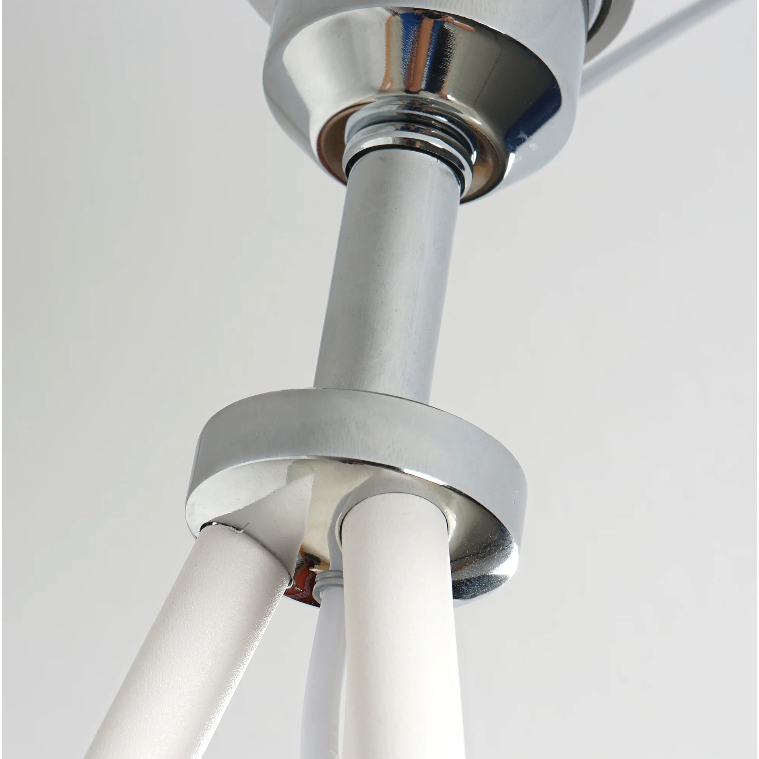 Nancy's Redan Vloerlamp - Sfeerverlichting - Driepoot - 40W - Scandinavisch - Wit - Stof - Metaal - 48 x 48 x 156 cm