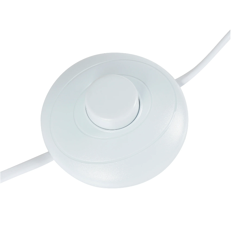 Nancy's Redan Vloerlamp - Sfeerverlichting - Driepoot - 40W - Scandinavisch - Wit - Stof - Metaal - 48 x 48 x 156 cm
