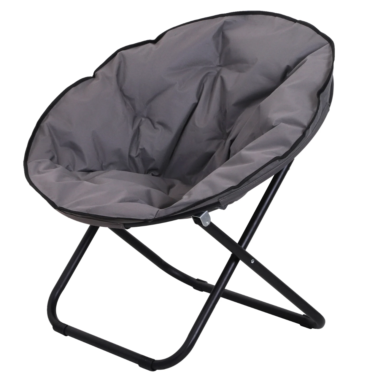 Nancy's Southgate Klapstoel - Campingstoel - Tuinstoel - Kuipstoel - Opvouwbaar - Rond - Grijs - 80 x 80 x 75 cm