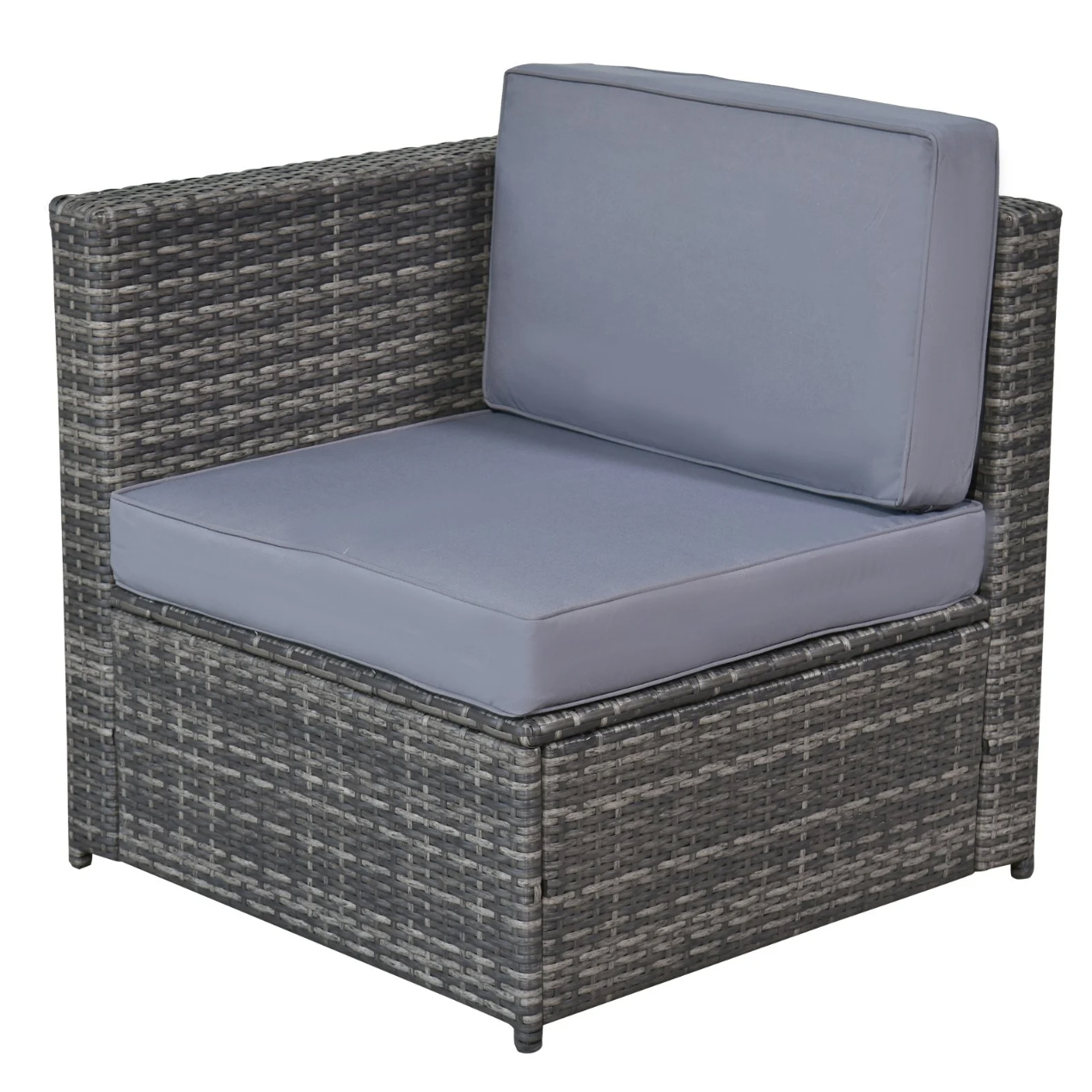 Nancy's Hutto Tuinset - Loungeset - Tuinmeubels - 7-Delig - Zitkussens - Tafel - Veiligheidsglas - Polyrotan - Grijs