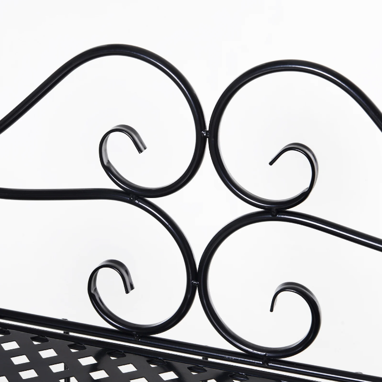Nancy's Wadsworth Bloementrap - Plantenrek - 3 Niveaus -Bloemenstandaard - Zwart - Metaal - 56 x 30 x 114 cm
