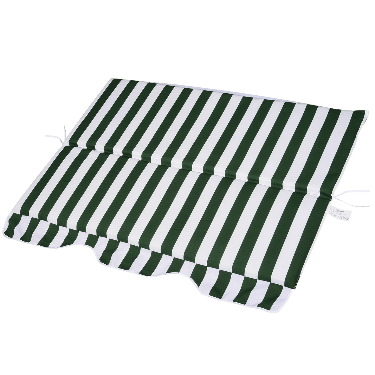 Nancy's Benbrook Tuinschommel - Schommelbank - Verstelbare Zonnekap - Metaal - Groen - Wit - Polyester - Schuim -