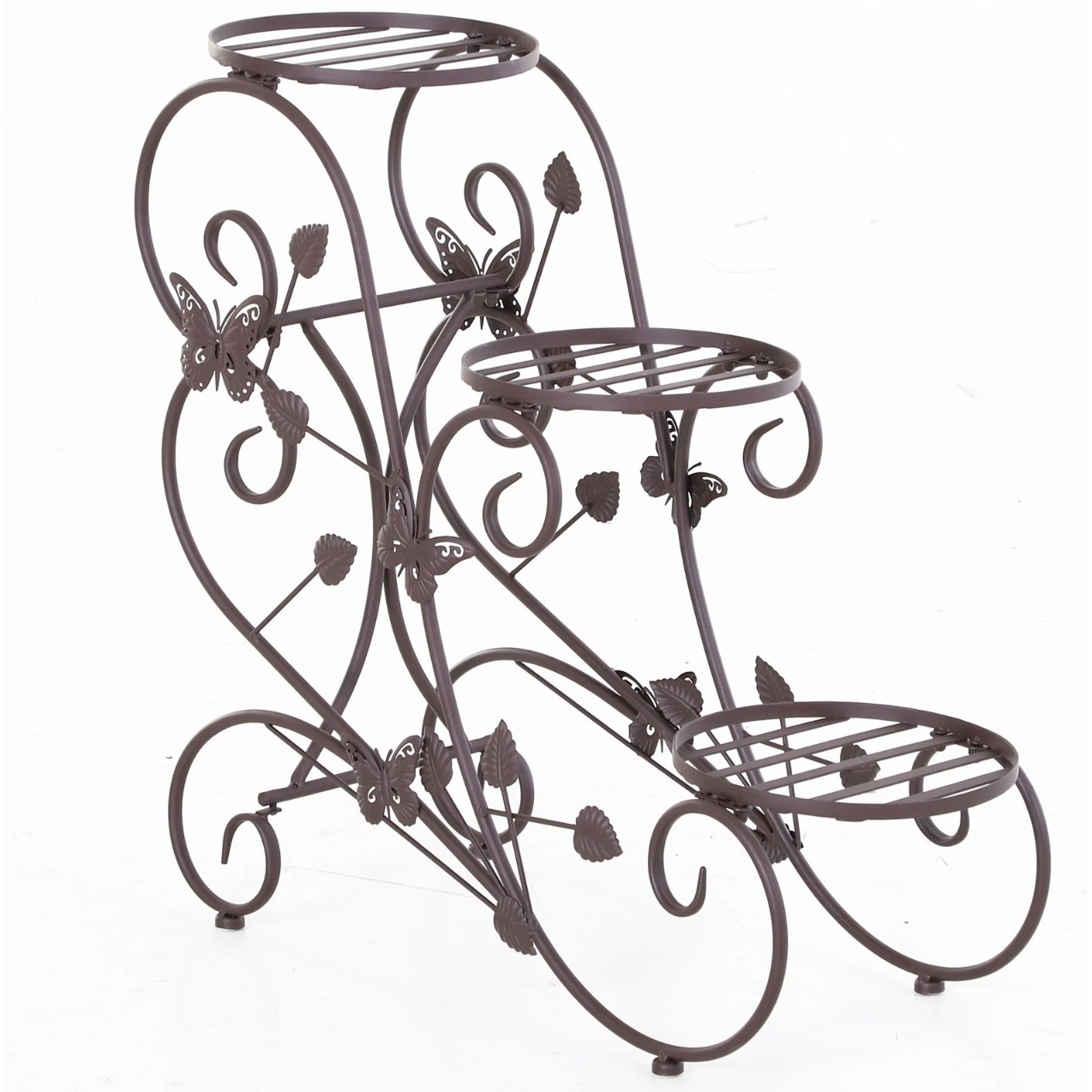Nancy's Avon Plantentrap - Plantenrek - Bloemenstandaard - Metaal - Brons - 3 Niveaus - 75 x 28 x 66 cm