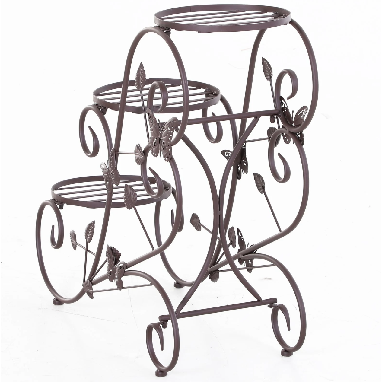 Nancy's Avon Plantentrap - Plantenrek - Bloemenstandaard - Metaal - Brons - 3 Niveaus - 75 x 28 x 66 cm