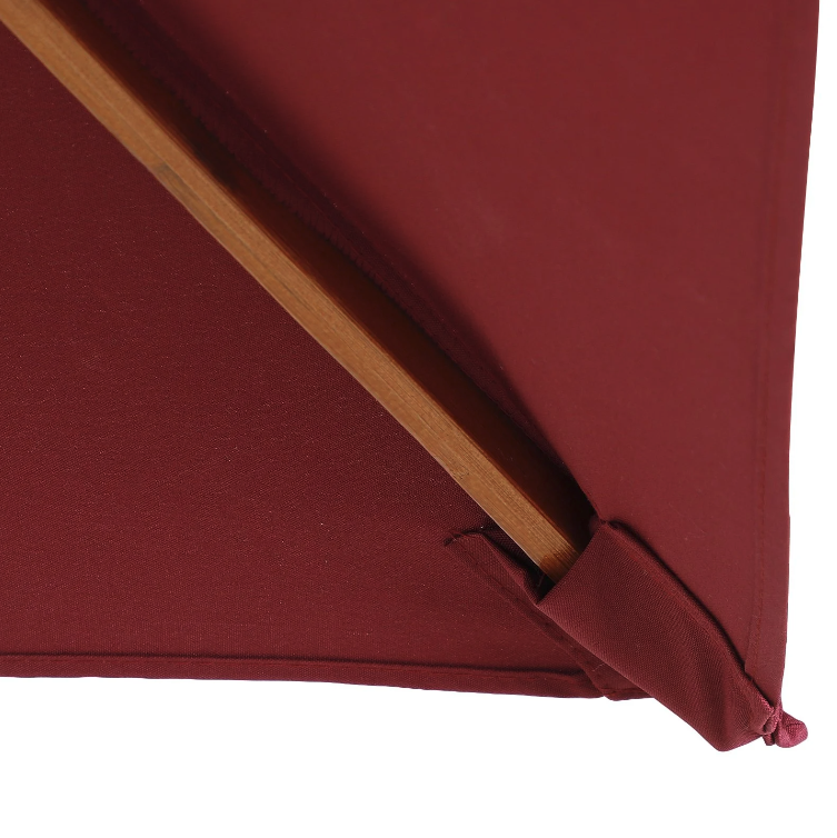 Nancy's Arvin Parasol - Tuinparasol - Zonwering - Opvouwbaar - 3 Niveaus - Hout - Polyester - Wijnrood - 200 x 150 cm