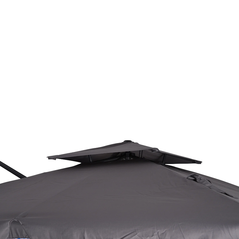 Nancy's Secaucus Zweefparasol - Tuinparasol - Parasol Standaard - UV50 - 4 Gewichten - Beschermhoes - Aluminium - Grijs - 270 x 270 x 260 cm