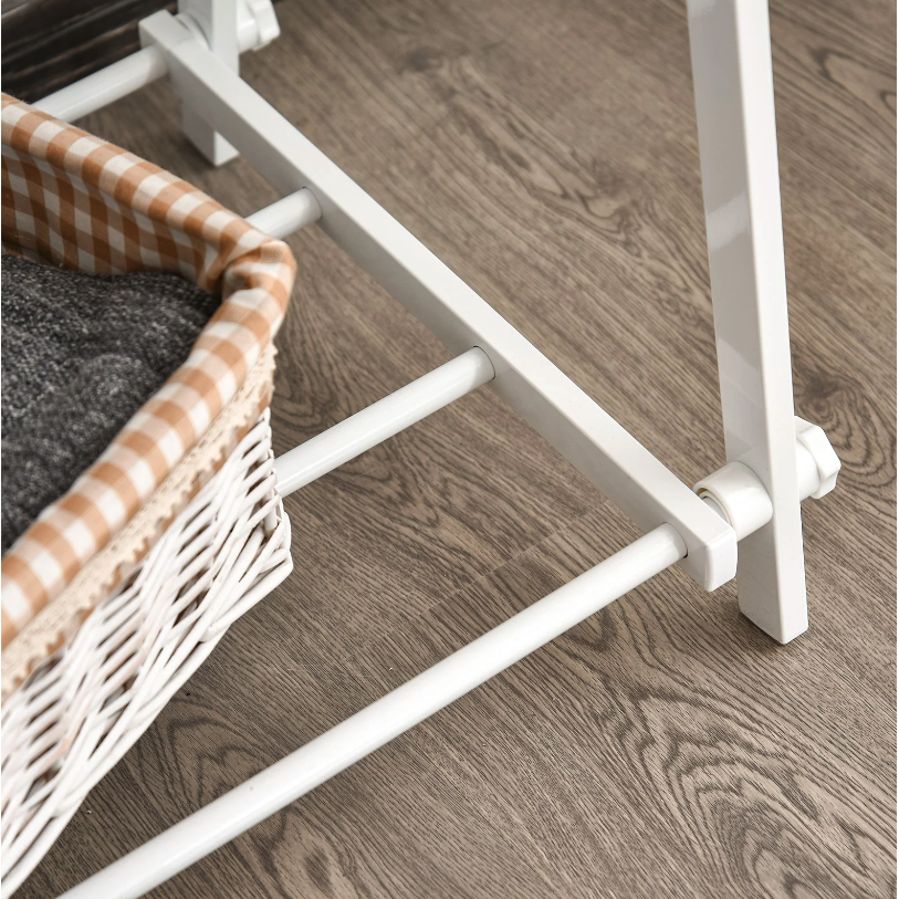 Nancy's Eastmont Kledingrek - Kapstok - Garderoberek - Staal - Wit - 2 Opbergplanken - 107.5 x 45 x 150 cm