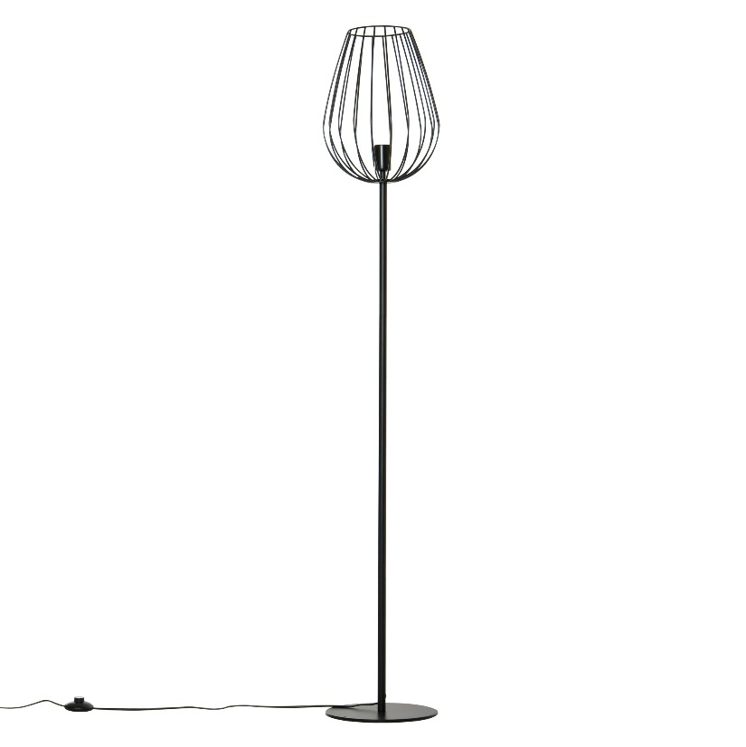 Nancy's Neabsco Staande lamp retro industriële stijl met metalen kooi voor o.a. woonkamer slaapkamer kantoor metaal Ø27,5 x 159H cm