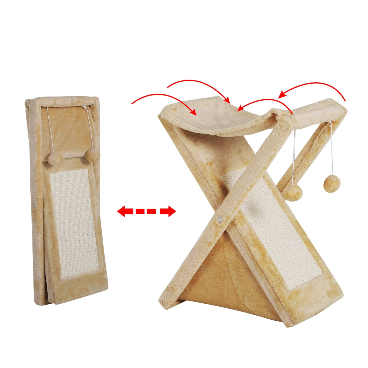 Nancy's Placentia Krabpaal - Kattenboom - Grot - Hangmat - Sisal - Bewerkt Hout - Geel - 50 x 32 x 65 cm