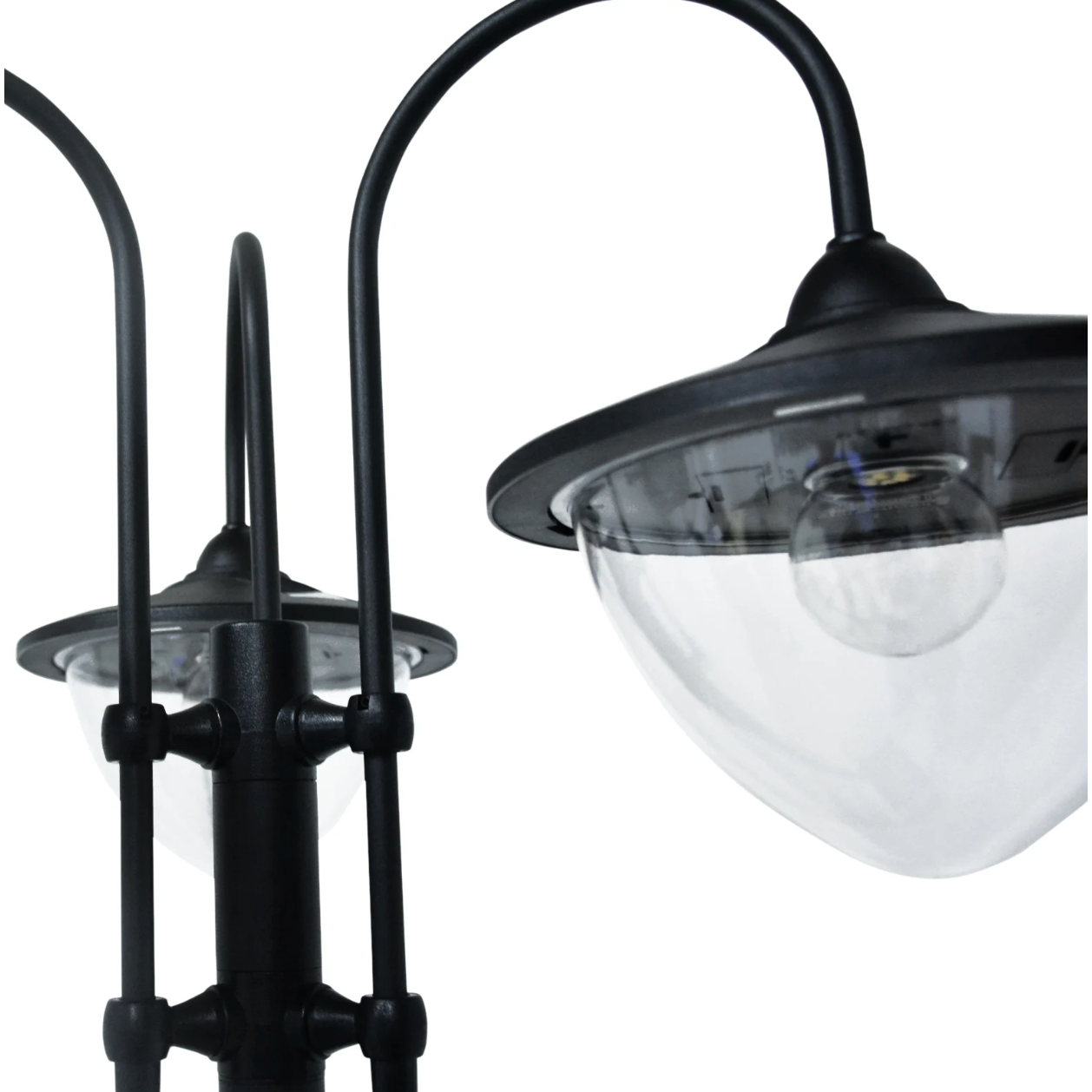 Nancy's Azusa Tuinlamp - Buitenverlichting - Zonne-energie - 3-Kops - Bloempotvoet - Waterdicht - RVS - Zwart
