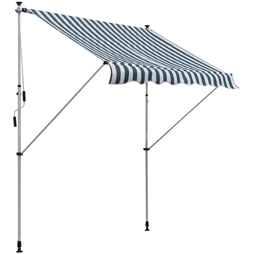 Auvent Nancy's Lansdowne - Parasol - Protection solaire - Vert/Blanc - 200 cm de large