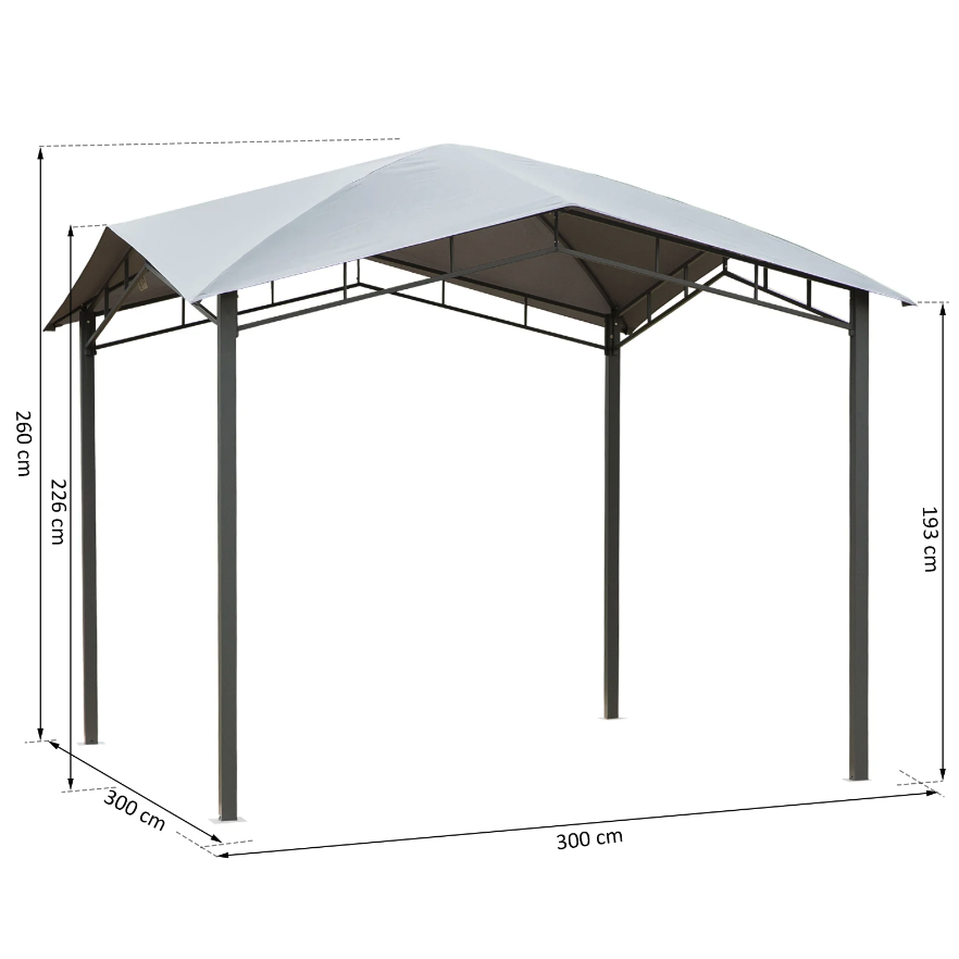 Nancy's Ringwood Tuinpaviljoen - Overkapping - Zonwering - Partytent - Pergola - Grijs - 3 x 3 m