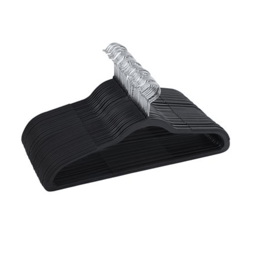 Nancy's Harmony Kledinghangers - Kleerhangers - 30 Stuks - Kunststof - Antislip - Ruimtebesparend - Draaibare Haak - Zwart - Kunststof - 45 x 0,5 x 22 cm