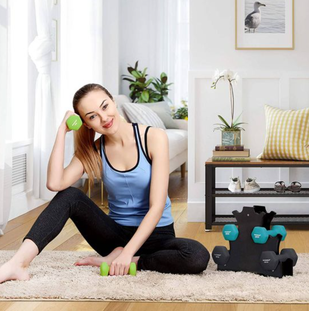 Nancy's Haughton Dumbbell Set - Dumbbells - Weightlifting - 6 Pieces - Dumbbell Stand - 2 x 1 kg - 2 x 2 kg - 2 x 3 kg