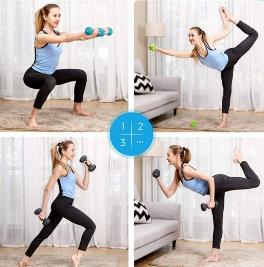 Nancy's Haughton Halterset - Dumbbells - Gewichtheffen - 6 Stuks - Dumbbell Stand - 2 x 1 kg - 2 x 2 kg - 2 x 3 kg