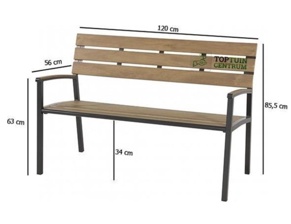 Nancy's Cayuga Tuinbank - Bankje - 2-Zits Bank - 120 x 56 x 85,5cm