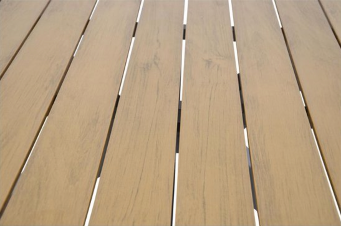 Nancy's Kusapin Tuintafel - Teaklook - Aluminium Frame - ø 150 x 74cm