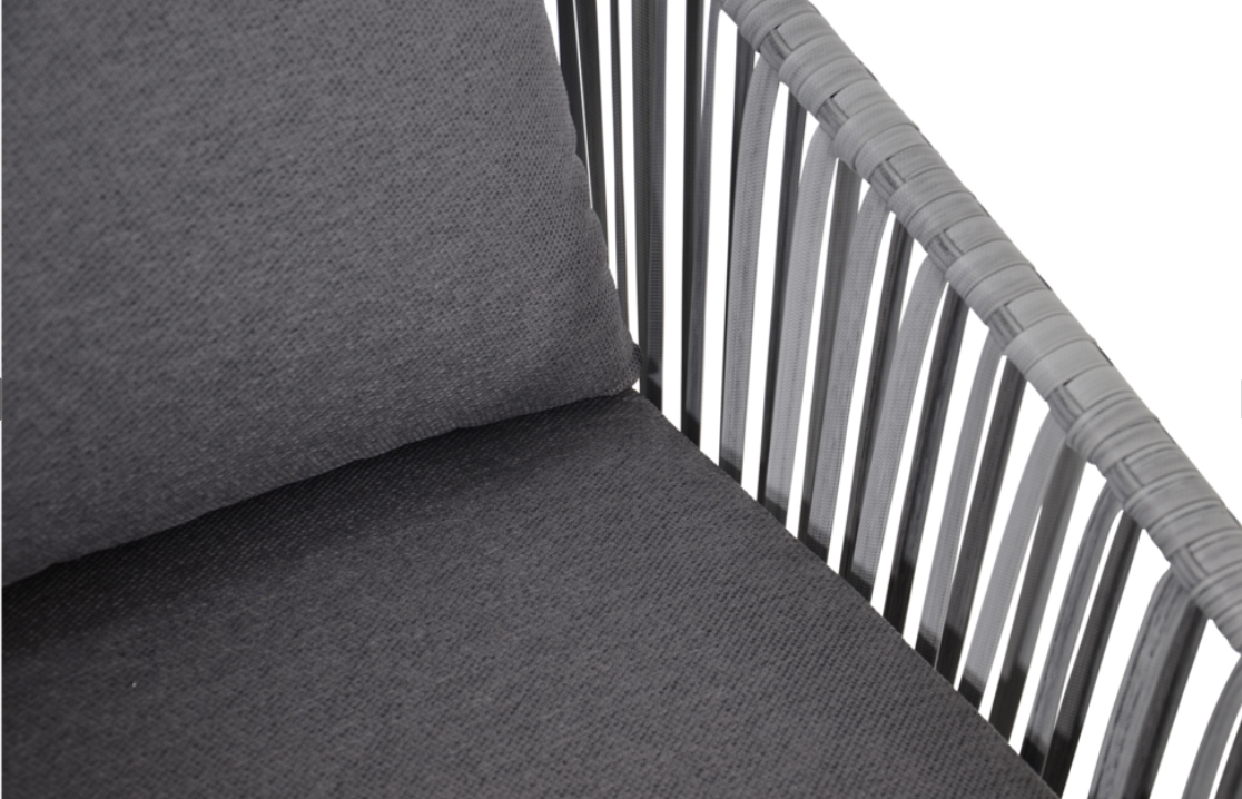Nancy's Mach Loungeset - Riet en Aluminium Frame - Grijs