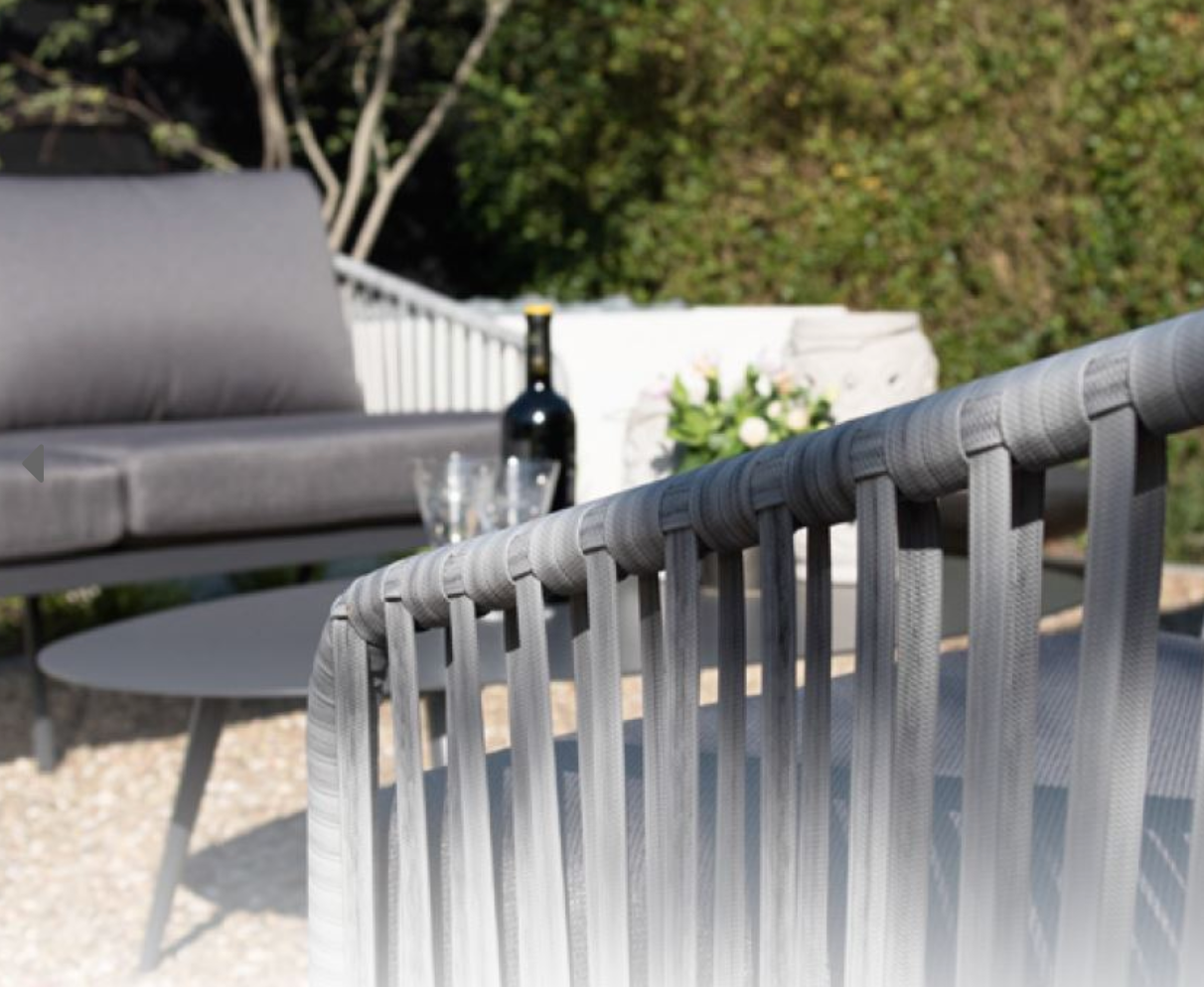 Nancy's Mach Loungeset - Riet en Aluminium Frame - Grijs
