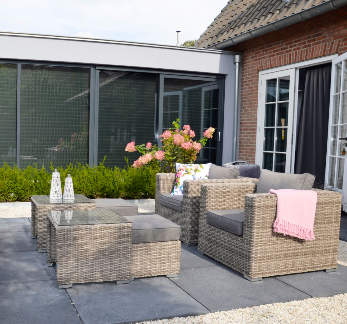 Nancy's Scheper Lounge Chair - Ensemble de salon - Osier - Gris - 85 x 85 x 66 cm