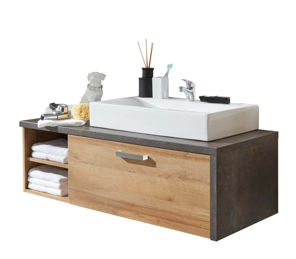 Nancy's Amanda Wastafelonderkast met Wastafel - Onderbouwkast - 123 x 39 x 53 cm