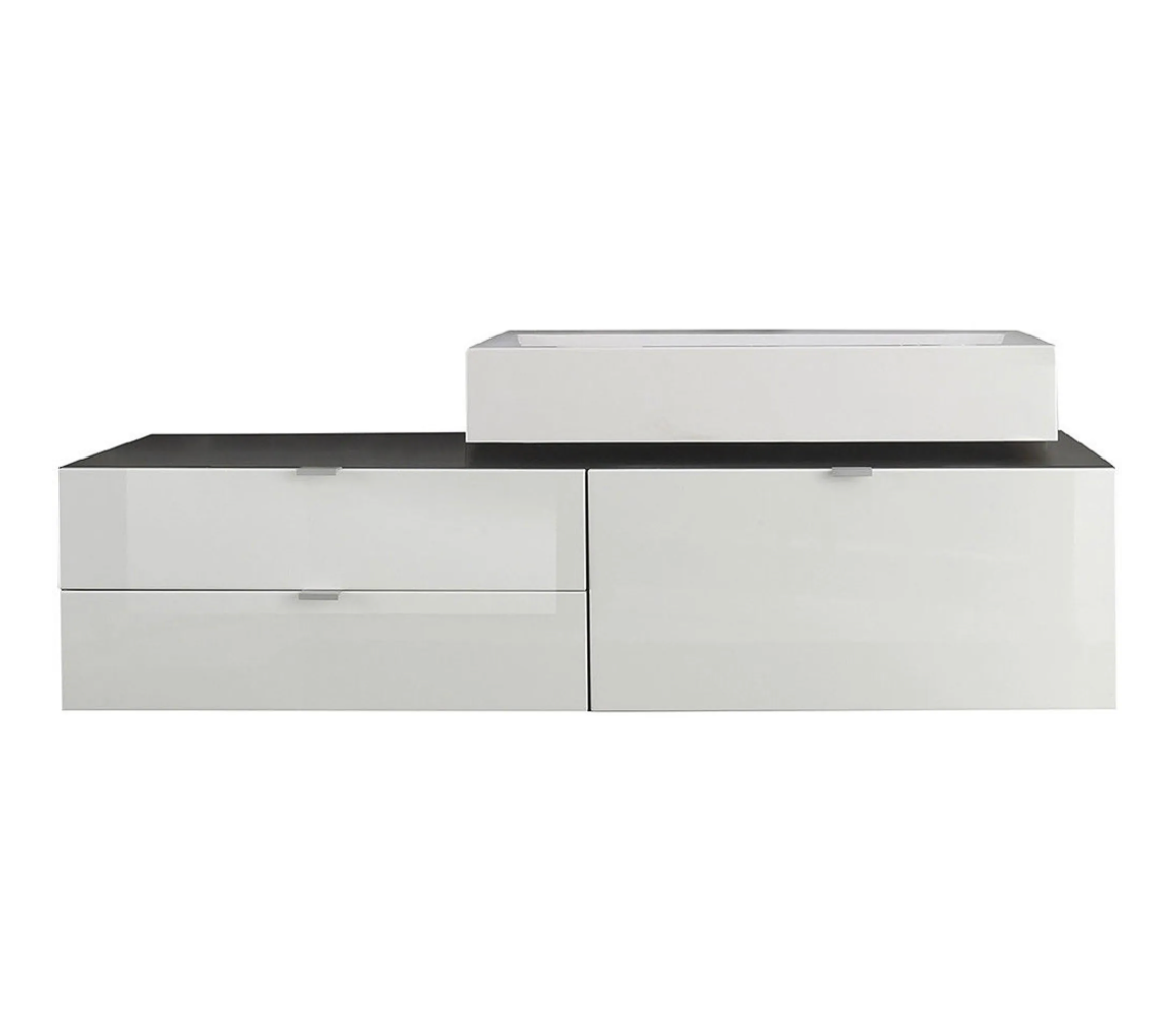 Nancy's Cambil Wastafelonderkast met Wastafel - Onderbouwkast - Hoogglans - 140 x 50 x 53