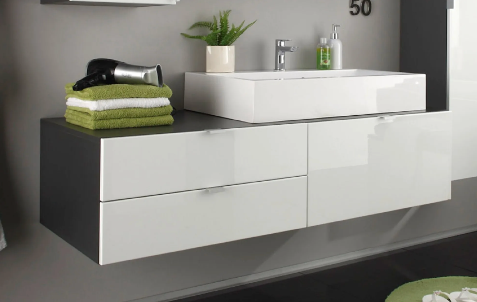 Nancy's Cambil Wastafelonderkast met Wastafel - Onderbouwkast - Hoogglans - 140 x 50 x 53