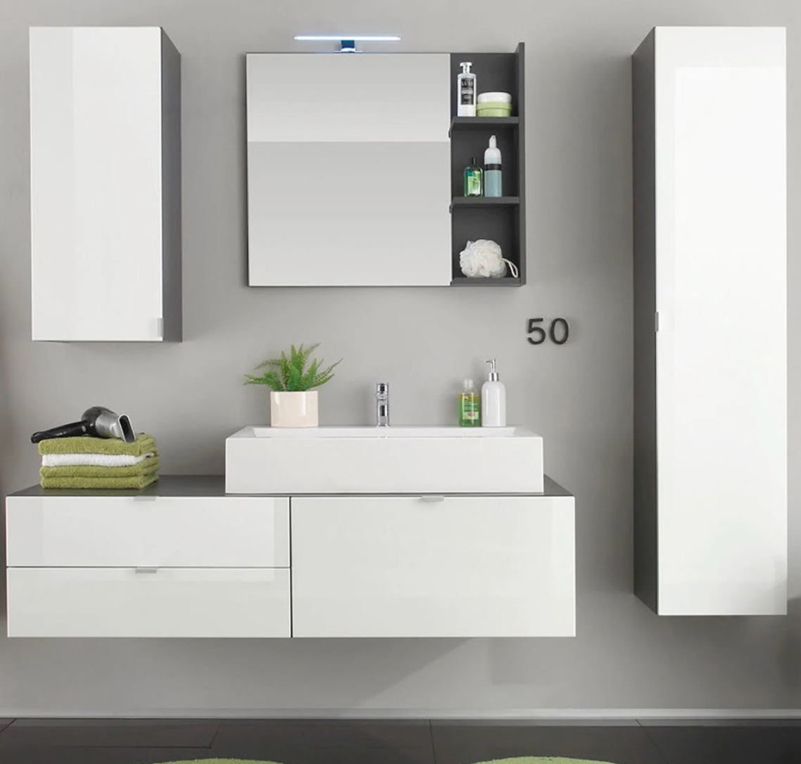 Nancy's Cambil 5-delige Badkamerset - Badkamerkasten - Hoogglans - 189 x 193 x 49 cm