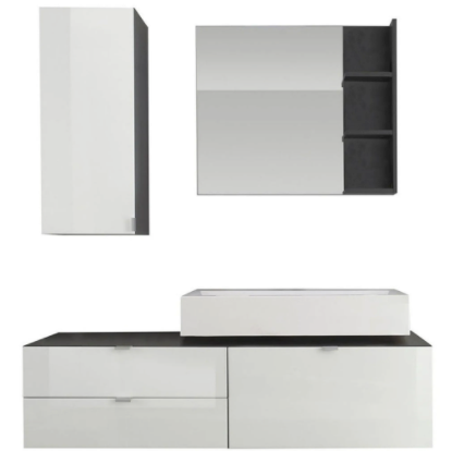 Nancy's Cambil 4-delige Badkamerset - Badkamerkasten - Hoogglans - 140 x 193 x 53 cm